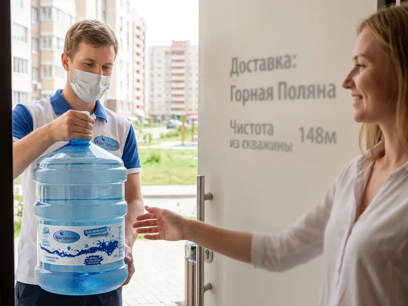 Доставка воды Горная Поляна и 19-й микро — Почему выбирают Кристальную: скважина 148 м, контроль качест